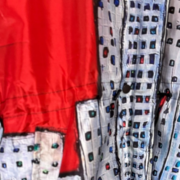 UbU Reversible Art Print Puffer Coat | Vintage Cityscape Jacket | M/L - Picture 4 of 9